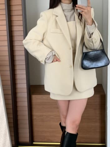 신상)알파카자켓 울자켓 모헤어자켓 기모자켓 데일리 하객룩 누빔안감(97136577)_상품사진