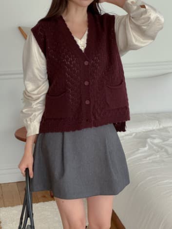 울 리브단추조끼(97105673)_상품사진