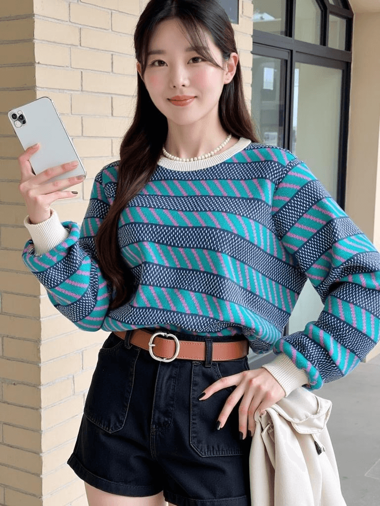 조이 버튼 니트 티셔츠(96803081)_작업사진